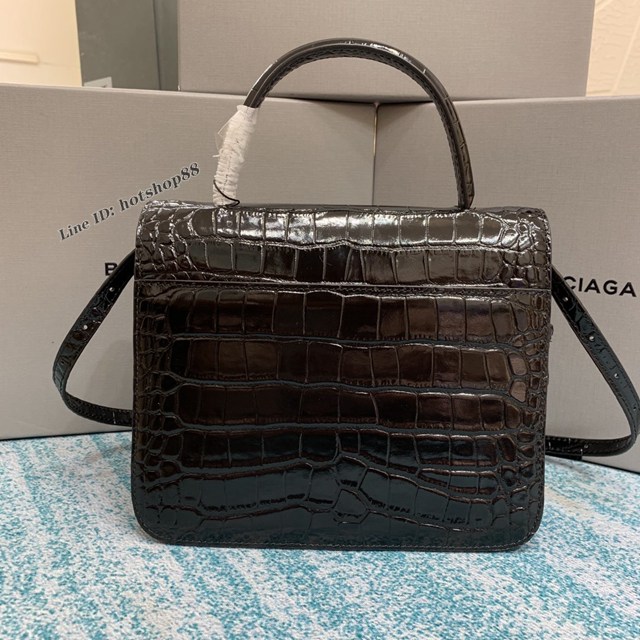 Balenciaga專櫃爆款巴黎世家鱷魚黑色手提豆腐包 款號：644205 fyj1920